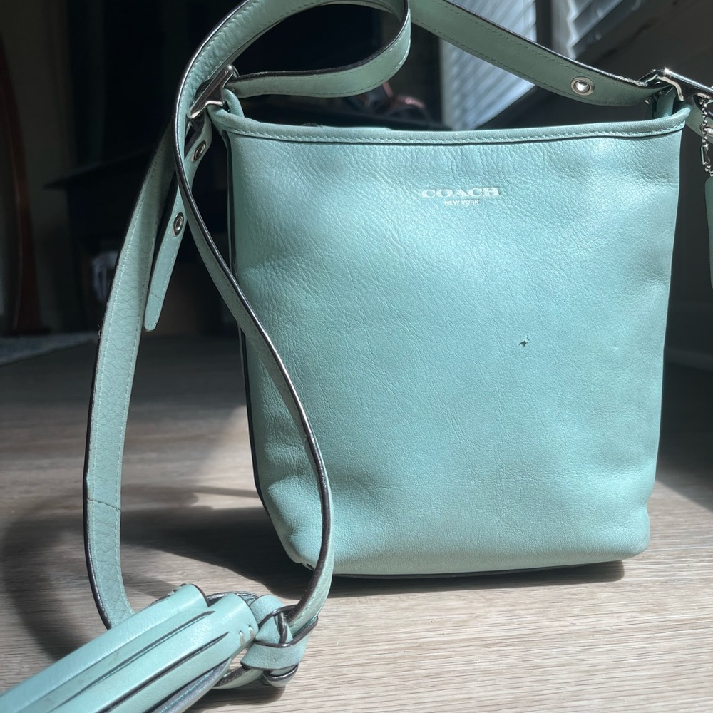 Coach Light Blue Leather Crossbody Bag